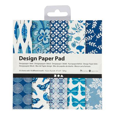 Creativ Company Design papierblok blauw, 50 vellen