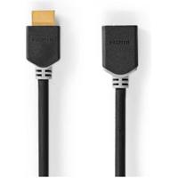 Nedis High Speed HDMI-Kabel met Ethernet | HDMI Connector | HDMI Female | 4K@60Hz | ARC | 18 Gbps | 1.00 m | Rond | PVC | Antraciet | Doos - - thumbnail