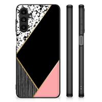 Samsung Galaxy A14 5G Backcover Zwart Roze Vormen - thumbnail