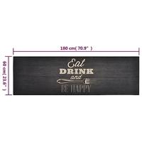 Keukenmat wasbaar keukenprint 60x180 cm fluweel zwart - thumbnail