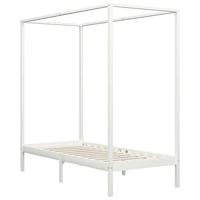 Hemelbedframe massief grenenhout wit 90x200 cm - thumbnail