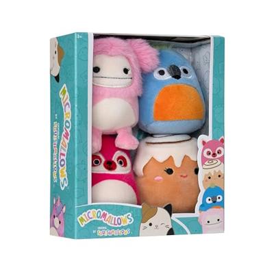 Squishmallows knuffel pluche - micromallows chanel, brina, lucia, tenise, 4-pack - thumbnail