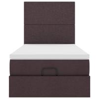 Ottoman bed met matras 80x200cm stof donkerbruin - thumbnail