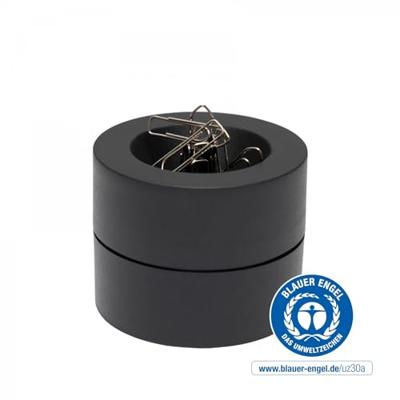 MAUL papercliphouder Pro ECO magnetisch, Ø7.3x6cm, 85% gerecycled kunststof zwart