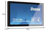 Iiyama ProLite TF1634MC-B8X LED-monitor Energielabel F (A - G) 39.6 cm (15.6 inch) 1920 x 1080 Pixel 16:9 25 ms DisplayPort, VGA, HDMI, USB IPS LED - thumbnail