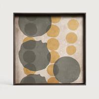 Ethnicraft Vierkant Dienblad 'Layered Dots' 51 x 51cm, kleur Cinnamon - thumbnail
