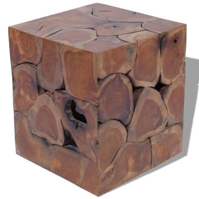 Kruk 40x40x45 cm massief teakhout bruin