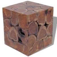 Kruk 40x40x45 cm massief teakhout bruin - thumbnail