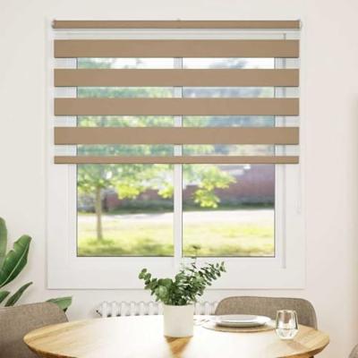 VidaXL Zebra blind 130x150 cm stofbreedte 125,9 cm polyester zandbruin VidaXL Zebra blind 130x150 cm stofbreedte 125,9 cm polyester zandbruin
