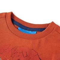 Kindershirt met lange mouwen vossenprint 128 lichtroestkleurig - thumbnail