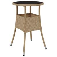 3-delige Tuinset met kussens poly rattan en glas beige - thumbnail