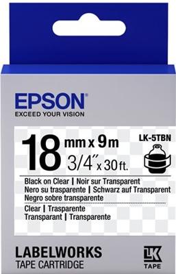 Epson Transparent Tape - LK-5TBN Clear Blk/Clear 18/9