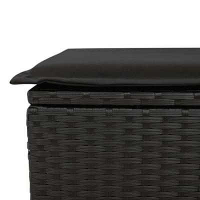 7-delige Tuinset met kussens poly rattan zwart - thumbnail