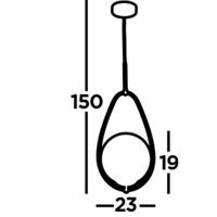 Searchlight HanglampAvalon met wit glas - 9171-1SS - thumbnail