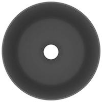 VidaXL Wastafel rond 40x15 cm keramiek mat donkergrijs - thumbnail