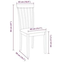 Eetkamerstoelen met kussens 2 st massief hout rubber wit - thumbnail