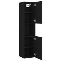 Badkamerkast 30x30x130 cm bewerkt hout zwart - thumbnail