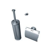 Toiletset Accessoires Geesa Nemox met Toiletborstel Toiletrolhouder en Handdoekhaak RVS - thumbnail