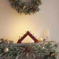 Kerst Kaars Brug Rood 39.5 x 5 x 29 cm Massief grenenhout - thumbnail
