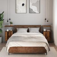 Nachtkastjes 2 st 41x31x80 cm bewerkt hout oud houtkleurig - thumbnail