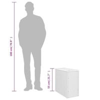 Tuinbijzettafel met houten blad 58x27,5x55 cm poly rattan grijs - thumbnail