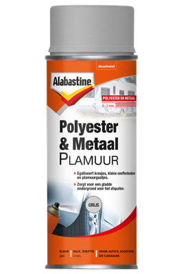 Alabastine Polyesterplamuur met Plamuur | Grijs | Spuitbus | 400ml - 5944047