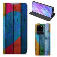 Samsung Galaxy S20 Ultra Book | Wallet Case | Wood Heart - Cadeau voor je Vriend - thumbnail