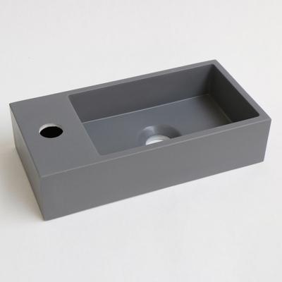 OUTLET INK Versus Fontein Quartz Met Kraangat Links Grijs 36x18x9cm OUTLET INK Versus Fontein Quartz Met Kraangat Links Grijs 36x18x9cm