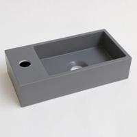 OUTLET INK Versus Fontein Quartz Met Kraangat Links Grijs 36x18x9cm - thumbnail