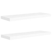 VidaXL Wandschappen zwevend 2 st 80x23,5x3,8 cm mdf wit - thumbnail