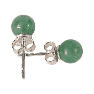 Zilveren Oorstekers Aventurijn (6 mm) - 925 Sterling Zilveren Oorstekers Aventurijn (6 mm) - 925 Sterling