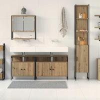Badkamermeubelset 4 pcs artisanaal eikenkleurig Bewerkt hout - thumbnail
