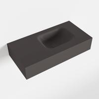 MONDIAZ LEX Dark_grey vrijhangende solid surface wastafel 60cm. Positie wasbak rechts - thumbnail