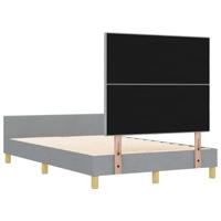 Bedframe met hoofdeinde Lichtgrijs 120 x 190 cm Stof - thumbnail