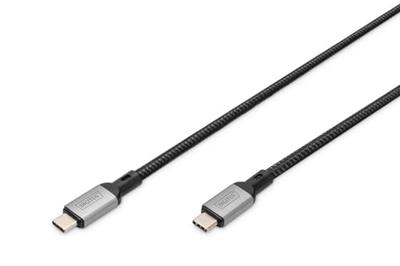 Digitus USB-C-kabel USB 4.0 USB-C stekker 1.00 m Zwart Afscherming gevlochten, Afgeschermd, Scheurbestendig, Rond, 8K UHD DB-300443-010-S Digitus USB-C-kabel USB 4.0 USB-C stekker 1.00 m Zwart Afscherming gevlochten, Afgeschermd, Scheurbestendig, Rond, 8K UHD DB-300443-010-S