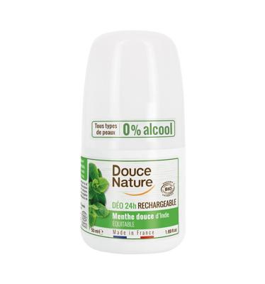 Douce Nature Deodorant roll on mint hervulbaar 50 Gram Douce Nature Deodorant roll on mint hervulbaar 50 Gram