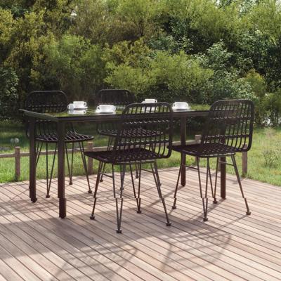 5-delige Tuinset poly rattan zwart