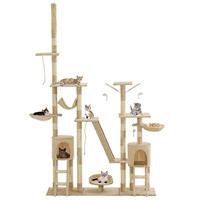 VidaXL Kattenkrabpaal met sisal krabpalen 230-250 cm beige - thumbnail
