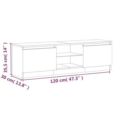 Tv-meubel met LED-verlichting 120x30x35,5 cm grijs sonoma eiken