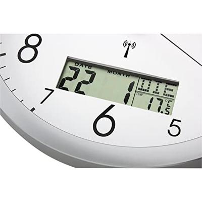 Mebus 19422 Wandklok Zendergestuurd 30 cm x 3 cm Zilver