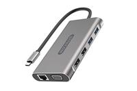 Sitecom CN-390 USB-C Multiport Pro Adapter, USB-C naar 2X USB 3.1 + 2 X USB 2.0 + 2 X HDMI + 1 x VGA + 1 x Gigabit LAN + 1 x SD/Micro-SD kaartlezer - thumbnail