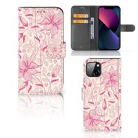 Apple iPhone 13 Hoesje Pink Flowers - thumbnail