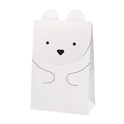 Papieren zakken, ijsbeer, H: 18 cm, afm 6x12 cm, 80 gr, wit, 6 stuk/ 1 doos
