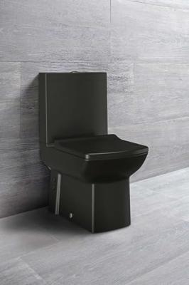 Toiletpot Aquasplash Lara Staand tbv Duoblok AO Mat Zwart Aquasplash