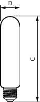 Signify 31625600 Gloeilamp-lamp Energielabel C (A - G) E27 Speciale vorm 17 W Warmwit (Ø x l) 38 mm x 170 mm 1 stuk(s) - thumbnail