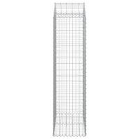 Schanskorf gewelfd 100x50x180/200 cm gegalvaniseerd ijzer - thumbnail