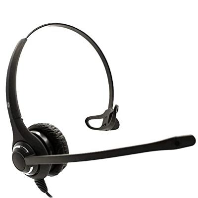 JPL Headset 611-PM Monauraal, met snoer (QD) Quick Disconnect System, Surround Shield Noise Cancelling Microfoon, speciaal ontworpen voor professionele kantoren en contactcentra - zwart