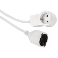 Hama Verlengkabel met extra stopcontact (kabel met twee geaarde stekkers bijv. voor laptop of stofzuiger, bussen incl. aanraakbeveiliging, knikbescherming en hoge belastbaarheid, 3 m) wit - thumbnail