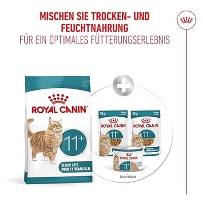 ROYAL CANIN AGEING 11+ | Dubbelverpakking | 2 x 400 g | Droogvoer voor senior katten vanaf 11 jaar | Formule met de HealthyAge7™ Complex | Bevat gemakkelijk te kauwen brokjes
