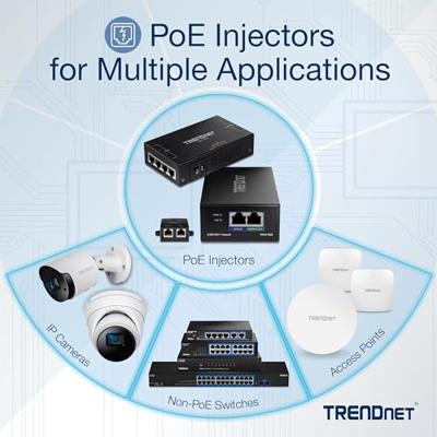 TRENDnet Gigabit PoE-splitter, 1 x Gigabit PoE-ingangspoort, 1 x Gigabit-uitgangspoort, tot 100 m, ondersteunt 5V, 9V, 12V-apparaten, 802.3af PoE-compatibel, PoE-voeding, zwart, TPE-104GS